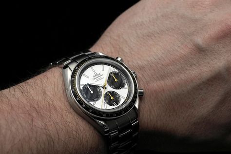 REVIEW: Omega Speedmaster Racing with Co-Axial caliber 3300 Omega Speedmaster Racing, Vintage Timepiece, Yellow Accents, Omega Speedmaster, 3 O Clock, White Dial, Mechanical Watch, Steel Bracelet, Samsung Gear Watch