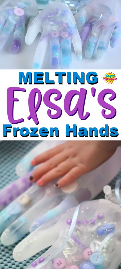 Science Activity For Preschoolers, Frozen Hands, Toddler Science, Frozen Activities, Disney Lessons, Chemistry Cat, Disney Activities, Science For Toddlers, Activity Preschool