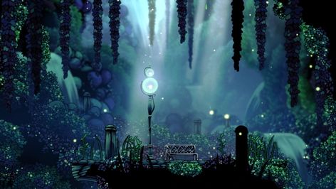 Greenpath | Hollow Knight Wiki | Fandom Hollow Knight Landscape, Hunter's Mark, Hollow Night, Hollow Art, Ancient Civilizations, Indie Games, Plant Life, Geography, Game Design