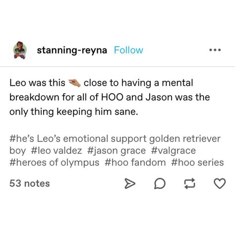 Valgrace Headcanons, Leo Valdez Headcanon, Percy Jackson Head Canon, Magnus Chase, Leo Valdez, Percy Jackson Characters, Percy Jackson Memes, Percy Jackson Art, Percy Jackson Books