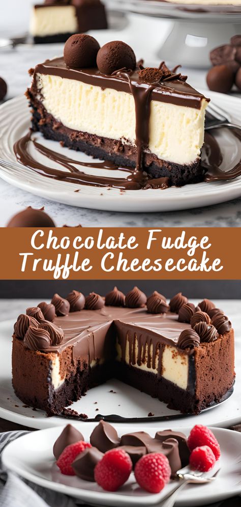 Truffle Cheesecake, Quick And Easy Desserts, Homemade Cheesecake, Easy Cheesecake Recipes, Chocolate Truffle, Easy Cheesecake, Cheesecake Desserts, Creamy Cheesecake, Chocolate Lover