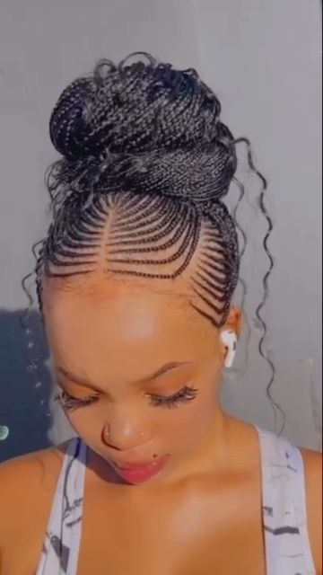 Lillys Hair And Beauty Parlour on Instagram: "Make sure to try our conrow styles this weekend 😊 📍 HH Plaza, 5th Floor CUSTOMER CARE LINE ☎️ Text/Call/WhatsApp 0717063128/0740 098 449" Braided Cornrow Hairstyles Updo Ponytail, Yeboyebo Hairstyle, Conrow Ponytails, Straight Up Cornrows Black Women, Lines Hairstyles African, Straight Up Braids African, Straight Up Braids, Cornrow Ponytail Styles, Braids 2024