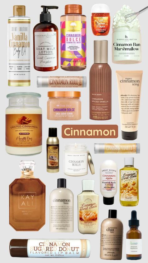 #cinnamongirl #cinnamonroll #spice cinnamon scents !! Winter Scents, Diy Perfume, Girly Phone Cases, Shower Skin Care, Body Smells, Perfume Scents, Perfume Lover, Body Skin Care Routine, Perfume Collection