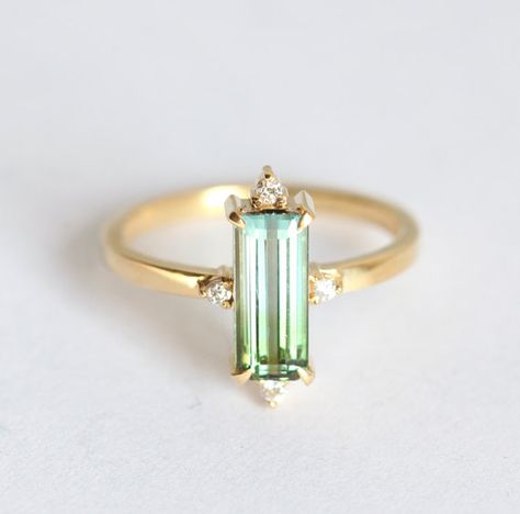 Unique Tourmaline Ring, Watermelon Tourmaline Ring, Watermelon Tourmaline Engagement Ring, Gothic Jewelry Rings, Watermelon Tourmaline Ring, Gothic Engagement Ring, Tourmaline Engagement Ring, Baguette Engagement Ring, Ring Baguette, The Bling Ring, Blue Engagement Ring