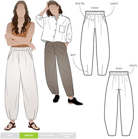 Style Arc, Sewing Pants, Balloon Pants, Pants Sewing Pattern, Balloon Shapes, Paper Pattern, Elastic Waist Pants, Pdf Patterns, Pants Pattern