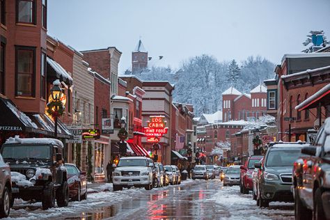 Galena, Illinois Romantic Winter Getaways, Galena Illinois, Holiday House Tours, Winter Cabin, Winter Getaway, Romantic Vacations, Winter Adventure, Mountain Resort, Months In A Year