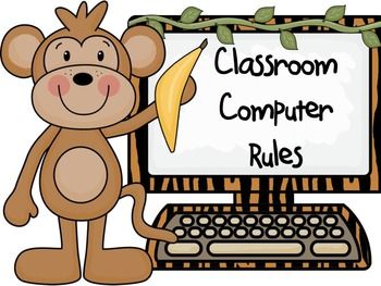 Classroom Computer Rules Posters$ Computer Lab Bulletin Board Ideas, Computer Rules, Technology Bulletin Board, Teaching Computers, Education Major, Teaching Themes, Rules For Kids, School Computers, Computer Class