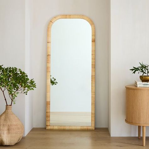 Floor Mirrors & Full-Length Mirrors | West Elm Arch Floor Mirror, Coastal Flooring, Mirror Floor, Floor Length Mirror, Spring Bedroom, Rattan Mirror, Floor Mirrors, Arch Mirror, Best Flooring