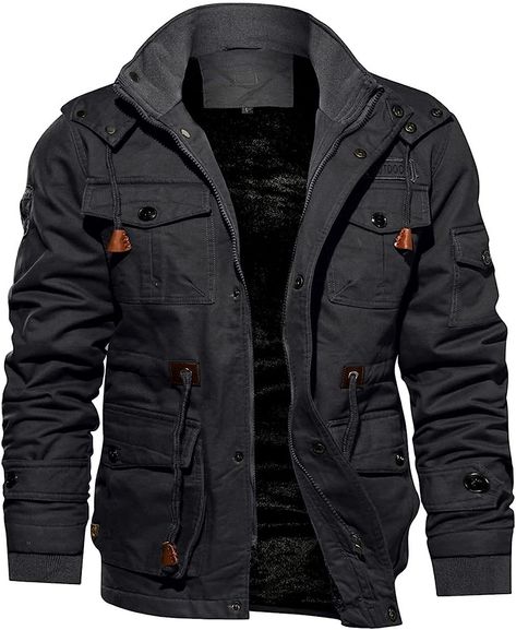 Cheap Collegiate Style Long Sleeve Outerwear, Winter Coats For Short Men, Military Jacket Men, Green Khaki Jacket, Men Outerwear, Mens Military Jacket, Tactical Jacket, Stand Collar Jackets, Khaki Jacket