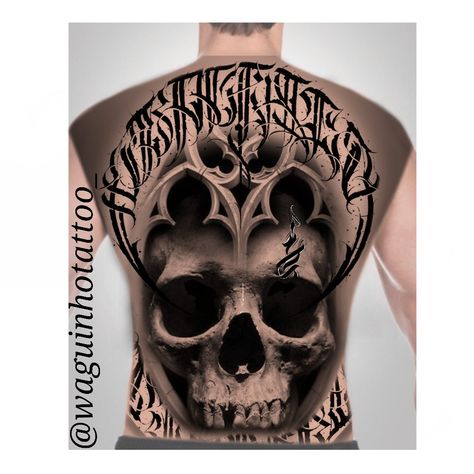 Full Back Skull Tattoo, Back Skull Tattoo, Tattoo Full Back, Neo Traditional Art, Dove Tattoo Design, Dove Tattoo, Realistic Tattoo Sleeve, Gangsta Tattoos, Scary Tattoos