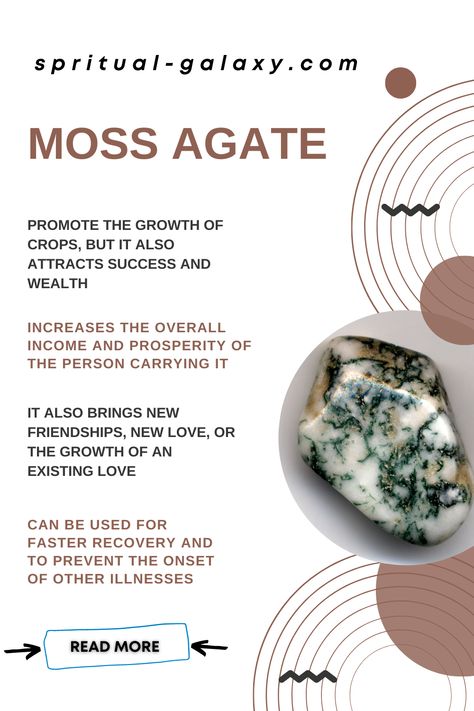 Moss Agate Meaning: Healing Properties, Benefits & Uses Moss Agate Benefits, Mookite Crystal Properties, Moss Agate Properties, Moss Agate Crystal Meaning, Moss Agate Meaning, Moss Agate Healing Properties, Crystal Room Decor, Agate Meaning, Moss Agate Crystal