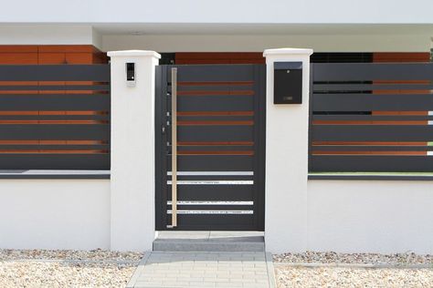 Entrance Gate Design, Main Gates, Fence Wall Design, Home Gate Design, Gate Designs Modern, Fence Gate Design, Gates Design, House Main Gates Design, House Fence Design