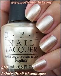 OPI "I only drink champagne" LOVE! Need this! Wedding Nails Champagne, Nails Champagne, Champagne Nails, Neat Nails, Opi Nail Colors, Opi Nail Polish, Ideas For Wedding, Opi Nails, Gold Nails