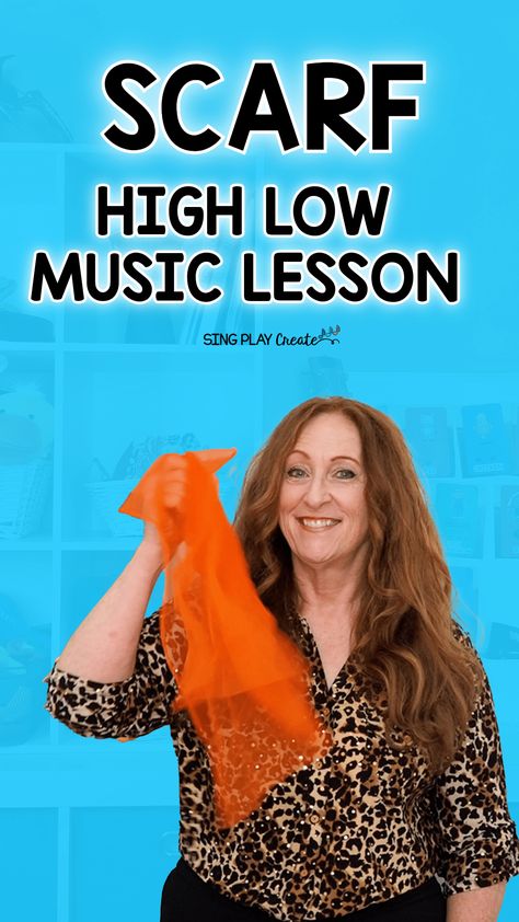 I'm using a scarf to teach music concepts high and low. This activity is for younger children-even toddlers can do this one!  Music teachers can use this activity in their PreK-2nd grades.  It's a good intro to high and low sounds as well as a wonderful calming down activity. 

Scarf movement to teach high and low by Sing Play Create
High Low Lesson with Scarf Movement Activity to Teach High and Low Kodaly Songs, Music Education Games, Orff Music, General Music Classroom, Movement Songs, Elementary Music Education, Elementary Music Teacher, Elementary Music Classroom, Music Teachers