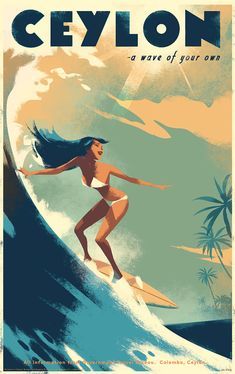 Mads Berg, Female Surfers, 동화 삽화, Surf Poster, Tourism Poster, Tin Art, Art Deco Posters, Poster Artwork, Surf Art