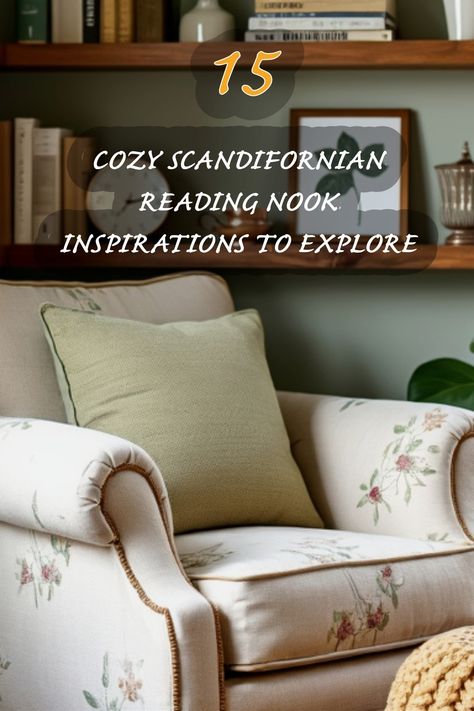 I absolutely adore this cozy Scandifornian reading nook! The floral patterns on the chair combined with the serene green backdrop create a perfect atmosphere for diving into my favorite books. The blend of comfort and style makes this space incredibly inviting. Here are 15 inspiring ideas to help you create your own relaxing reading corner. Cozy Reading Corner Ideas, Beach Reading Nook, Cozy Chair Corner, Reading Nook Chair, Relaxing Reading, Cozy Reading Corners, My Favorite Books, Nook Ideas, Cozy Chair