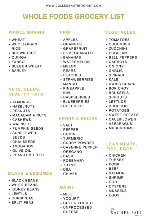 Whole Foods Grocery List, Whole Foods Grocery, Healthy Whole Foods, Peanut Butter Chicken, Spiced Cauliflower, Whole Food Diet, Diet Help, No Carb Diet, Whole Foods