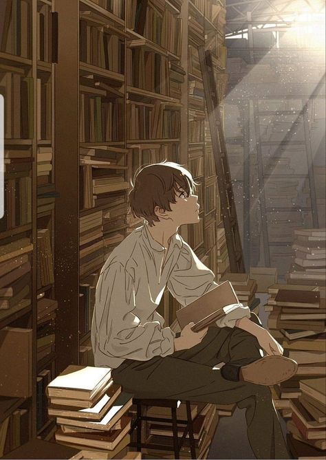 Anime Library, Wallpaper Cave, Anime Boy, Wallpapers, Books, Anime