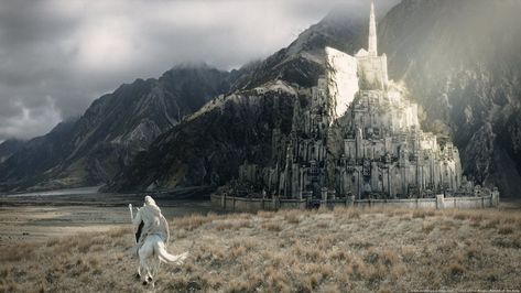 Lord of The Rings movie still The Lord of the Rings #Gandalf Minas Tirith #movies fantasy city #1080P #wallpaper #hdwallpaper #desktop Minas Tirith, Viggo Mortensen, Into The West, Ian Mckellen, Nicholas Hoult, Long Shot, Jrr Tolkien, Gandalf, Samar