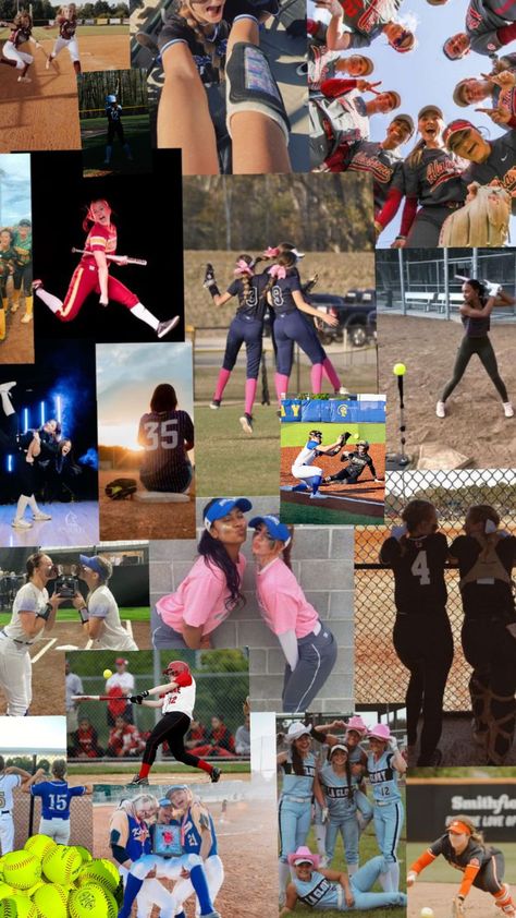 #softballgirl #softball Softball Collage Wallpaper, Softball Vision Board, College Softball Aesthetic, Softball Goals, Cute Softball Quotes, Softball Videos, Softball Aesthetic, Softball Backgrounds, Softball Pics