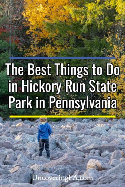 There are many fantastic things to do in Hickory Run State Park in the Poconos of Pennsylvania. Find out about some of my favorites here. Hickory Run State Park Pennsylvania, Poconos Pennsylvania, Gorges State Park, State Park Camping, Jim Thorpe, The Poconos, Natural Waterfalls, Pennsylvania Travel, Largest Waterfall