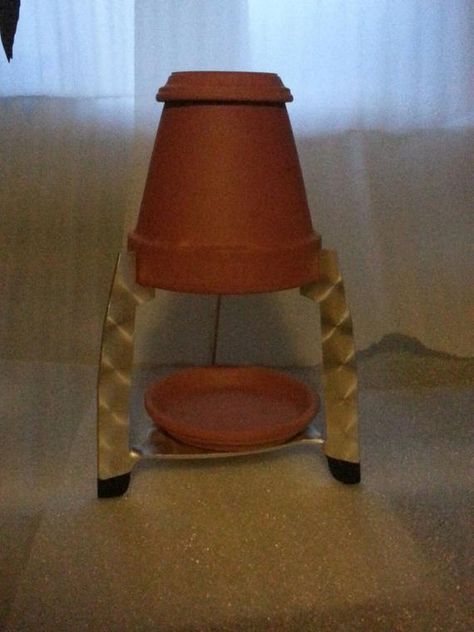 6 inch Flower Pot Heater. Ready to place one or more candles under it and light. Flowerpot Heater, Flower Pot Heater, Homemade Heater, Pet Memorial Garden, Terracotta Flower Pots, Flower Pot Holder, Bowl Candle, Candle Warmer, Diy Organization