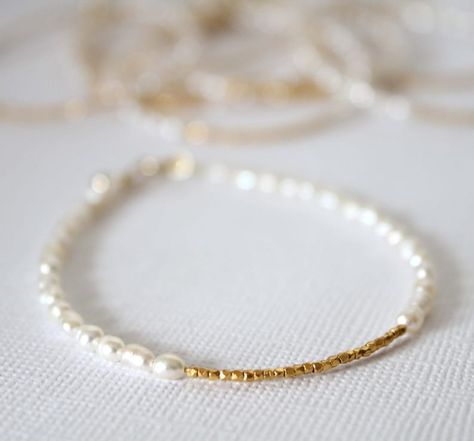 Pearl Bracelet, Gold Pearl Bracelet, Rice Pearl Bracelet, Wedding Jewelry, Bridal Bracelet, Bridesmaid Gift, Freshwater Pearl Bracelet - Etsy Gold Bracelet Wedding, Pearl Bracelet Gold, Gold Pearl Bracelet, Bracelet Wedding, Gold Armband, Gelang Manik, Jewelry Bridal, Bridesmaid Bracelet, Bridal Bracelet