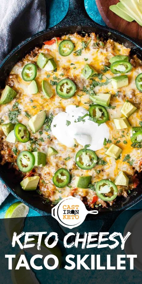 Keto Taco Skillet, Mexican Toppings, Taco Skillet, Low Carb Low Fat Recipes, Low Carb Meal, Boiled Egg Diet Plan, Keto Taco, Low Carb Diet Recipes, Healthy Low Carb Recipes