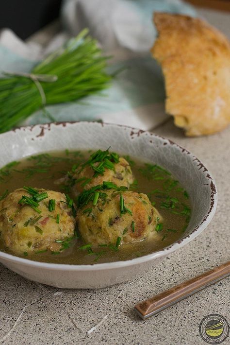 Austrian Dumplings Bread: Speckknoedel Suppe | Recipes Journey Austrian Dumplings, Austrian Soup, Austrian Bread, Austria Recipes, Stovetop Recipes, Austrian Food, Swiss Food, Bread Dumplings, Austrian Recipes