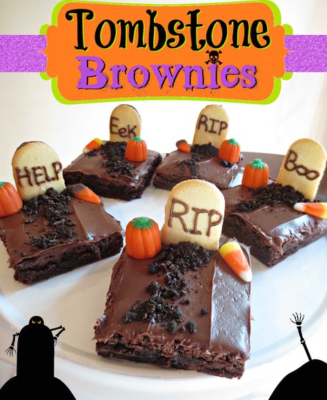 Kaitlin in the Kitchen: Tombstone Brownies Brownie Tombstones, Tombstone Brownies, Meatballs Gravy, Peanut Butter Chocolate Chip Muffins, Candy Corn Recipe, Halloween Eats, Baking Competition, Crockpot Meatballs, Meatballs And Gravy