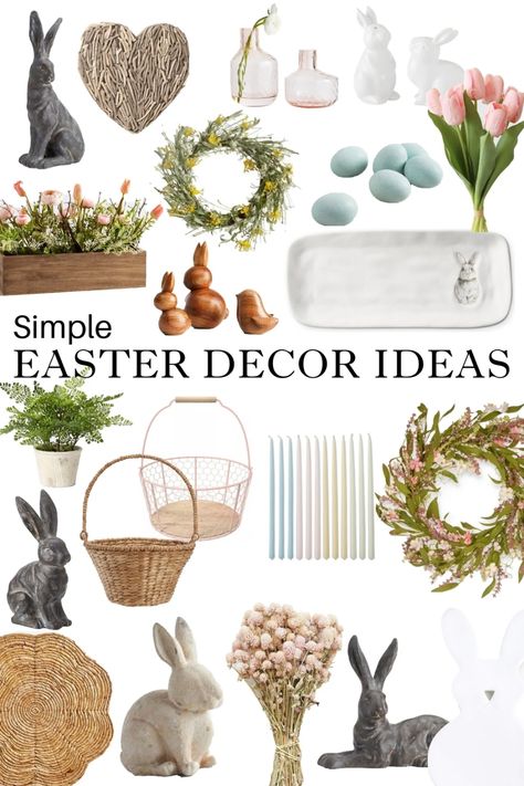 Modern Farmhouse Easter Decor, Farmhouse Easter Decor Ideas, Classy Easter Decor, Neutral Easter Decor, Simple Easter Decor, Easter Mantle Decor, Modern Easter Decor, Easter Mantle, Easter Decor Ideas