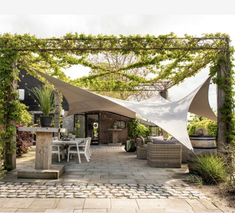 Garden Sails Canopy, Shade Ideas For Pool Area, Shaded Courtyard, Garden Sail, Outdoor Playscapes, Luxury Outdoor Living, Shade Tent, Sail Canopies, Backyard Shade