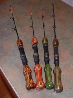 fishing rod handles Fishing In Alaska, Ice Fishing Rods, Diy Fishing Lures, Fishing Shack, Best Fishing Rods, Perch Fishing, Diy Fishing, Rod Building, Custom Rods