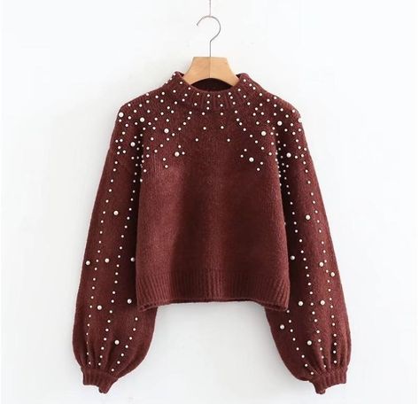 Casual Sweaters Women, Winter Knit Sweater, Pullover Mode, Short Women Fashion, Embellished Sweaters, Beaded Sweater, Women Sweaters Winter, All Jeans, Loose Pullover