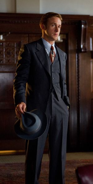 ESQ: Mary Zophres, Gangster Squad Costume Designer - Interview with Costume Designer for Gangster Squad - Esquire Ryan Gosling Costume, 1920 Gangsters, 1930s Gangster, Gangster Suit, Ryan Gosling Gangster Squad, Ryan Gosling Style, The Gangster, Gangster Squad, Gangster Films