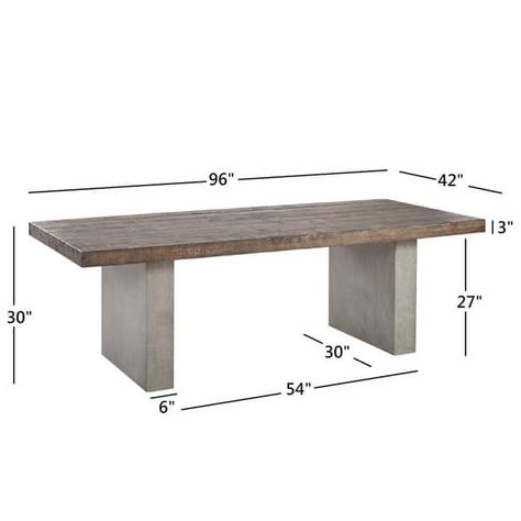 Patio Dining Table Ideas, Traditional Dining Room Table, Dining Table Ideas, Wood And Concrete, Concrete Dining Table, Brown Bed, Concrete Furniture, Patio Dining Table, Coastal Furniture