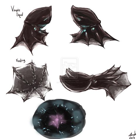 vampire squid Vampire Squid Art, Vampire Squid Drawing, Vampire Squid Oc, Squid Oc, Squid Drawing, Vampire Squid, Ocean Stuff, Birthday Challenge, Sonic Oc