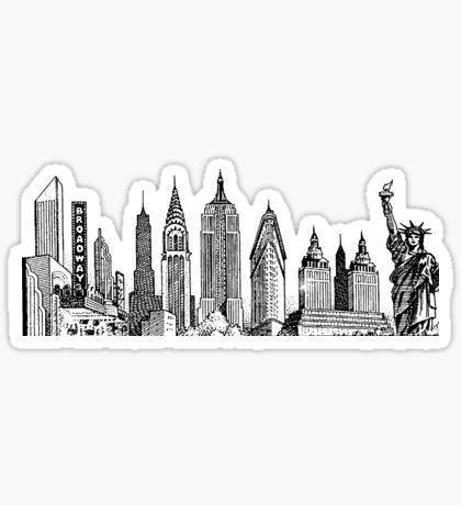 new york skyline sticker Sticker New York Stickers Aesthetic, New York Stickers, Engineer Cartoon, Cute Laptop Stickers, Computer Sticker, Travel Stickers, New York Art, Stickers For Sale, Girl Stickers