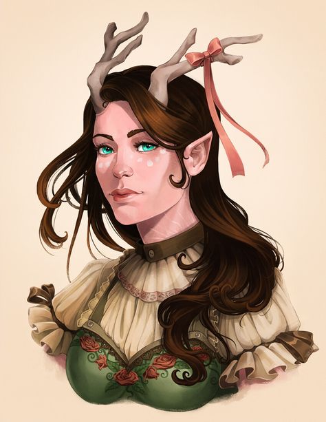 Fae Touched Tiefling, Fey Touched Tiefling, Fire Druid, Fey Touched, Tiefling Female, Npc Art, Tiefling Bard, Character Artwork, Dnd Ideas