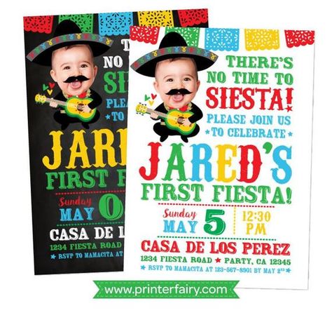 Mariachi Birthday, Fiesta 1st Birthday, Birthday Invitation With Photo, Fiesta Party Decorations, Invitation With Photo, Fiesta Theme Party, Fiesta Theme, Fiesta Birthday, Digital Invite