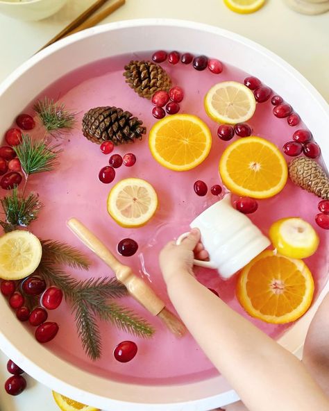 Sensory Play For 2 Yo, Cranberry Sensory Bin, Sen Tuff Tray Ideas, Christmas Water Table Ideas, Christmas Loose Parts Play, Christmas Water Play, Sensory Activities Toddlers Christmas, Curiosity Approach Christmas Ideas, Christmas Sensory Bin Ideas