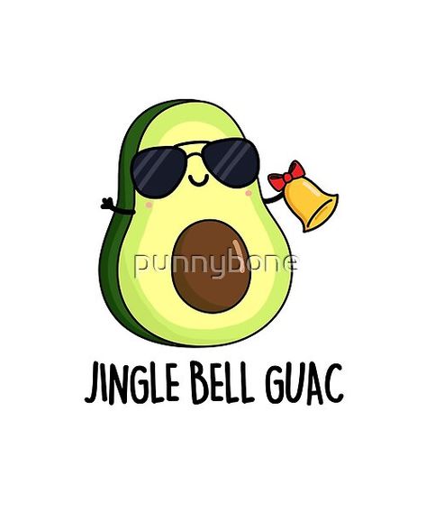 Jingle Bell Guac Christmas Pun by punnybone | Redbubble Funny Christmas Puns, Christmas Cards Drawing, Funny Food Puns, Christmas Puns, Cute Puns, Christmas Rock, Funny Pun, Christmas Card Art, Food Puns