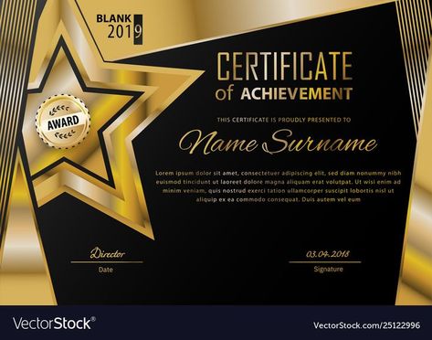 Official black certificate with gold design elements. Business modern design. Gold emblem… | Certificate design template, Certificate layout, Certificate background Awards Certificates Design, Black Certificate, Certificate Layout, Blank Certificate Template, Graduation Certificate Template, Certificate Of Achievement Template, Gold Design Background, Blank Certificate, Bridge To Terabithia