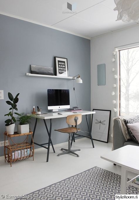 Grey Paint Living Room, Smart Living Room, Gray Bedroom Walls, Grey Walls Living Room, Office Aesthetic, Room Wall Colors, Light Grey Walls, White Bedroom Furniture, Living Room Colors