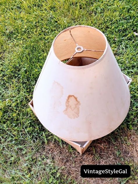 How To Clean Vintage Lamp Shades, Repurposing Lamp Shades, Updating Lamp Shades Diy, How To Measure For Lamp Shade, How To Redo A Lamp Shade Diy, Redoing Lamp Shades Diy, Update Lamp Shade Diy, Refurbish Lamp Shade, Lamp Shade Redo