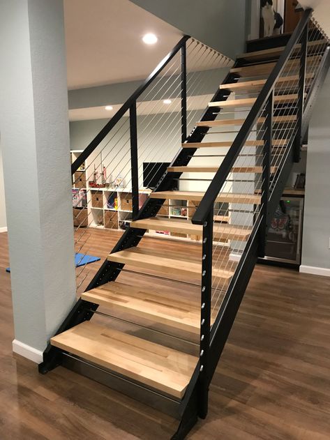 Loft Stairs Ideas, Small Space Staircase, Garage Stairs, Basement Staircase, Loft Railing, Staircase Kits, Stair Kits, Loft Staircase, Stairs Stringer