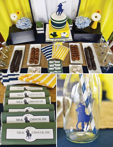 {Ralph Lauren Inspired} Polo Club First Birthday Party Polo Themed Baby Shower, Polo Baby Shower, Holiday Baby Shower, Party Hostess, Hostess With The Mostess, Shower Themes, Holiday Baby, Ideas Birthday, First Birthday Party