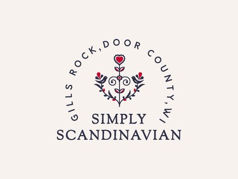 Scandinavian Folk Art Anchor Logo Design by Navera Aftab | Logo Designer on Dribbble Scandinavian Logo Design Branding, Scandinavian Graphic Design Branding, Scandinavian Logo Design, Folk Branding, Anchor Logo Design, Scandinavian Logo, Scandinavian Design Pattern, Farm Branding, Oil Logo