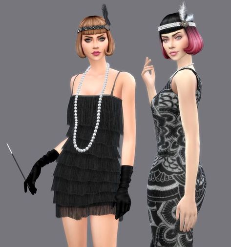 Sims 4 Cc Flapper Dress, Sims 4 Roaring 20s Cc, Sims 4 Great Gatsby Cc, Sims 4 Flapper Cc, Ts4 1920s Cc, Sims 4 Vintage Hair, 1920s Sims 4 Cc, Sims 4 1920s Cc, 1920 Gatsby