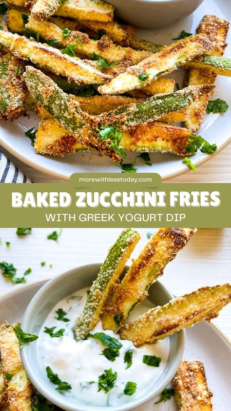 PIN for Baked Zucchini Fries with Greek Yogurt Dip Zucchini Greek Yogurt, Zucchini Greek, Fries Dip, Greek Yogurt Dipping Sauce, Greek Yogurt Bread, Greek Zucchini, Baked Zucchini Fries, Greek Yogurt Dip, Yogurt Dipping Sauce